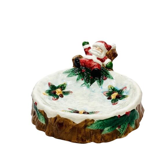 -Ceramic Santa Claus - Candy or Cookie Dish Holiday - Picture 1 of 7
